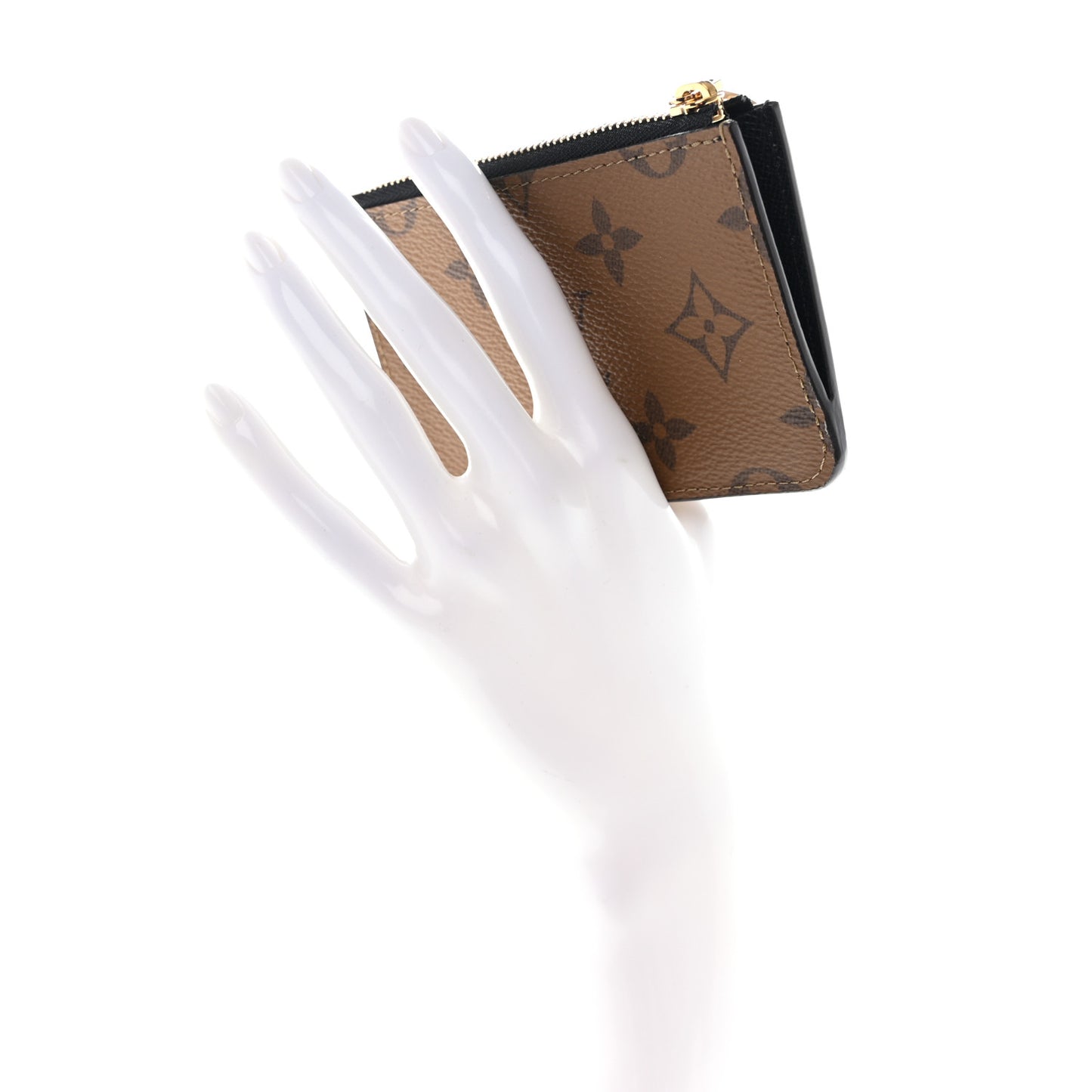 Reverse Monogram Zipped Romy Card Holder