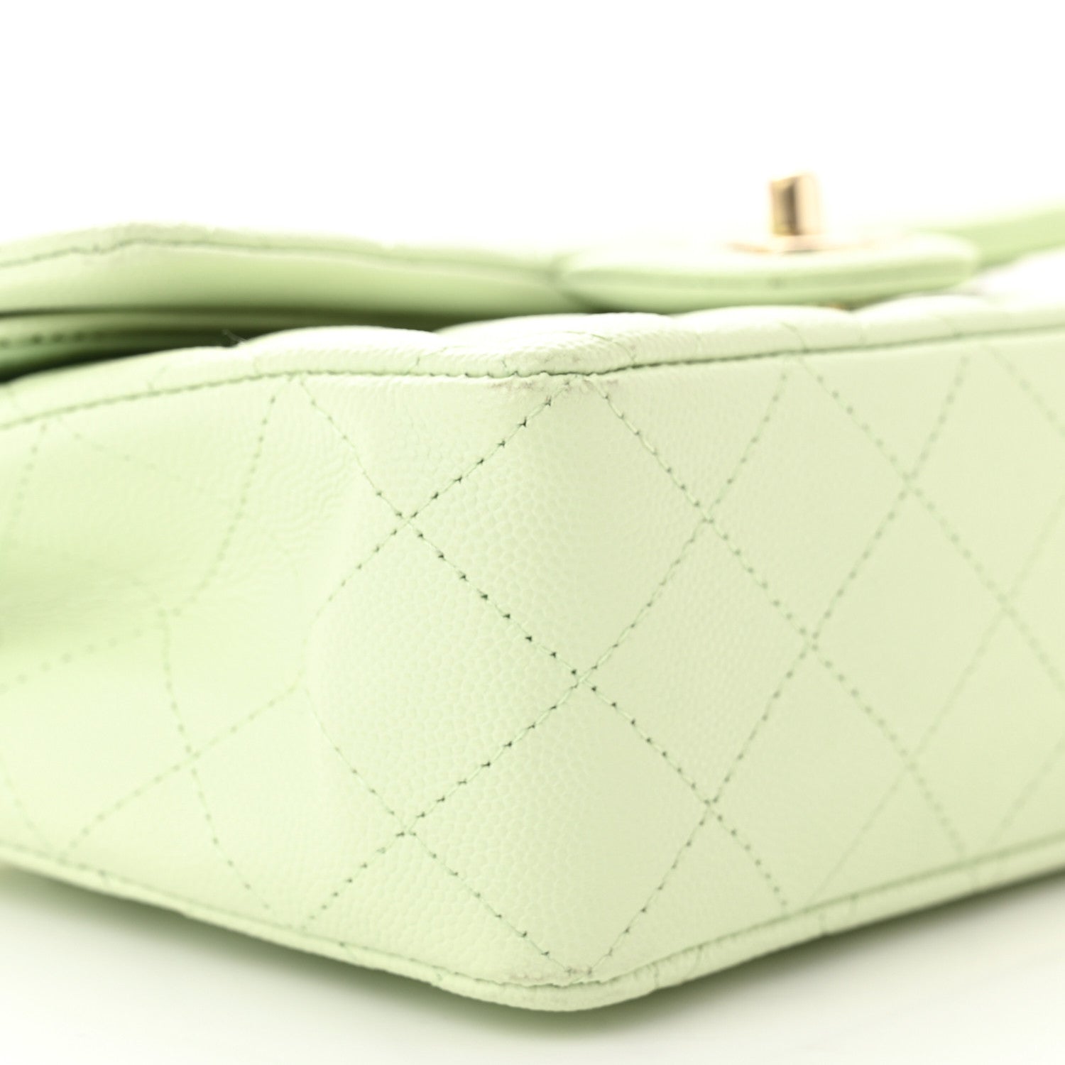 Chanel Caviar Quilted Small Double Flap Light Green 9 of 11