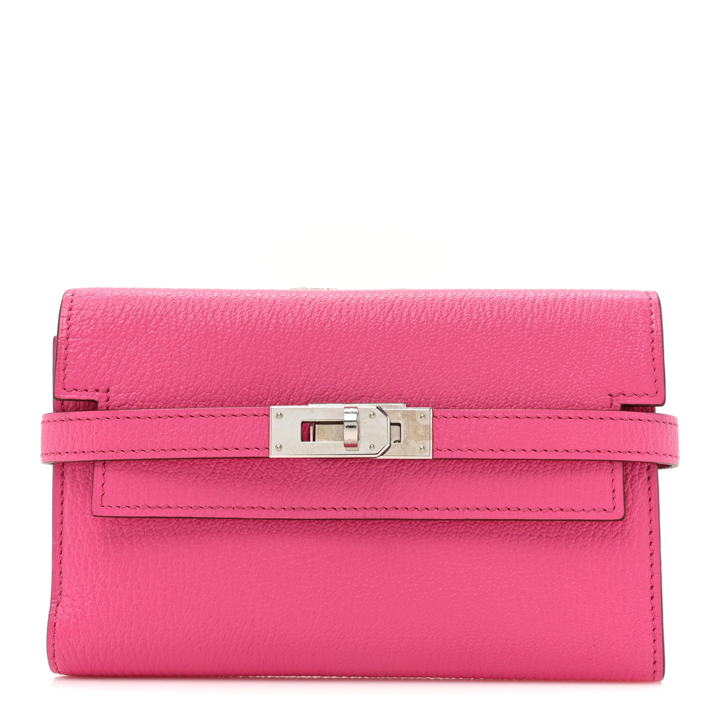 Chevre Mysore Medium Kelly Wallet Rose Shocking