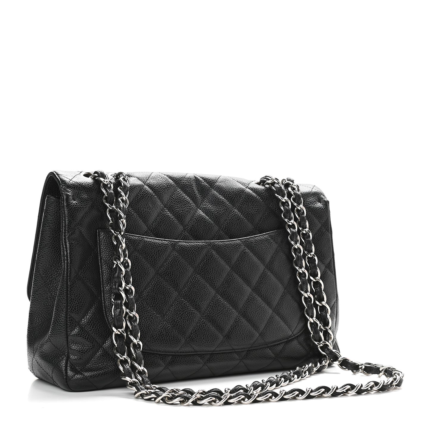 Caviar Quilted Jumbo Single Flap Black