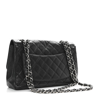 Chanel Caviar Quilted Jumbo Single Flap Black 3 of 11
