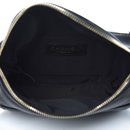 Chanel Lambskin Quilted Waist Bag Fanny Pack Black 5 of 8