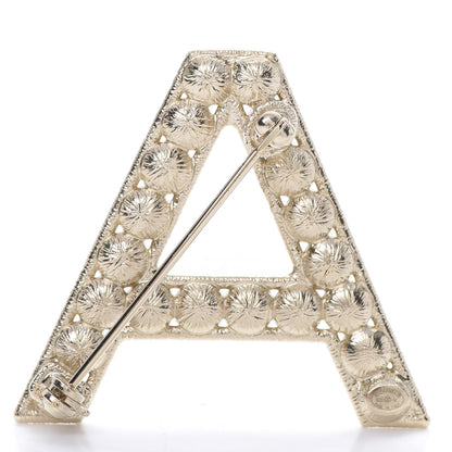 Chanel Crystal Cha-Nel Logo Brooch Set Gold 6 of 11