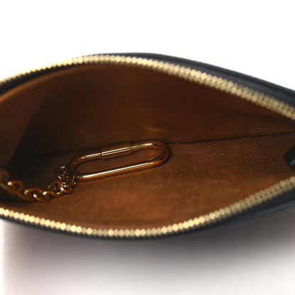 Celine Triomphe Canvas Logo Coin and Card Pouch With Hook Black 5 of 7