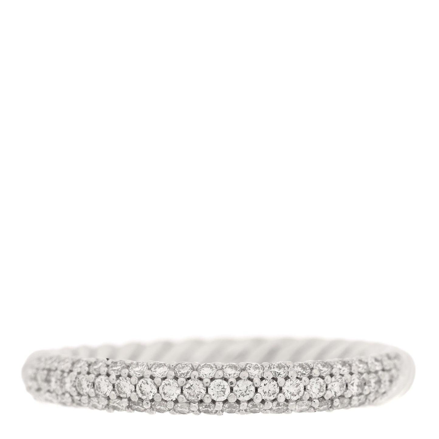 Sterling Silver Diamond Petite Pave Band Ring 58 8.25