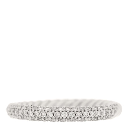 David Yurman Sterling Silver Diamond Petite Pave Band Ring 58 8.25 1 of 4