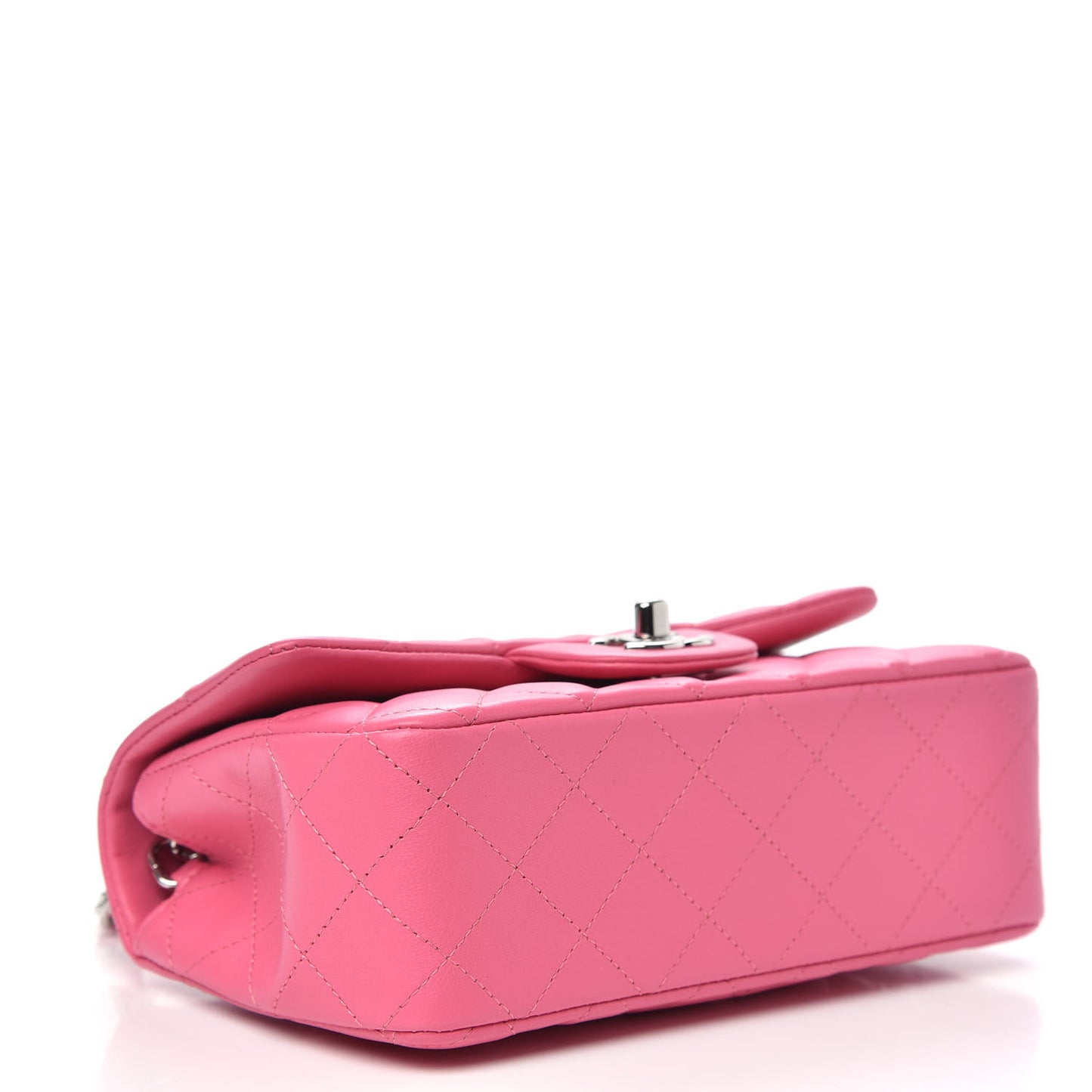 Lambskin Quilted Mini Rectangular Flap Pink