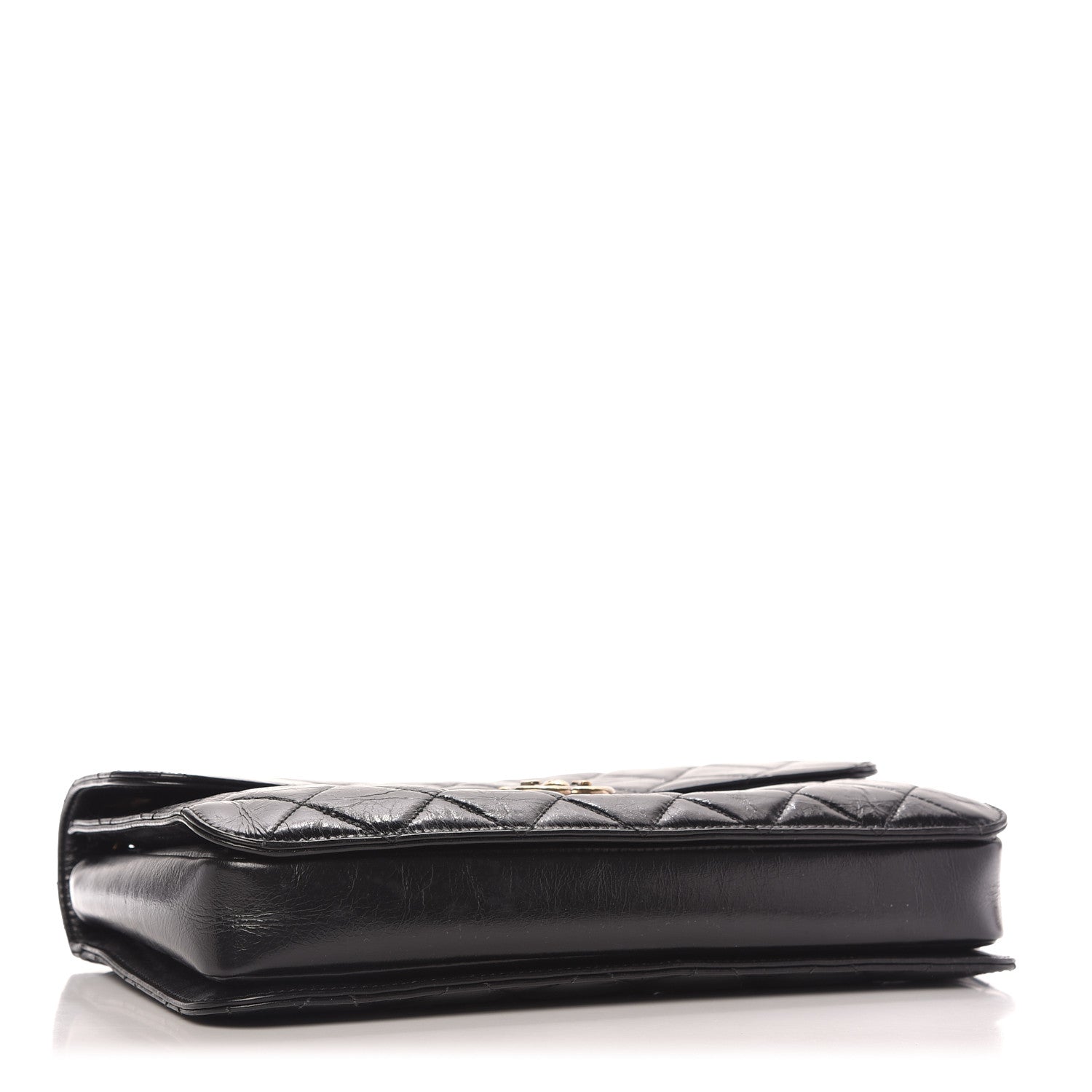 Chanel Glazed Calfskin Quilted Large Perfect Edge Flap Black 4 of 10