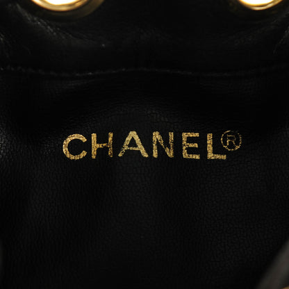 Chanel Lambskin CC Drawstring Bag Black 7 of 9