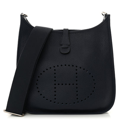 Hermes Taurillon Clemence Evelyne III PM Bleu Saphir 1 of 10