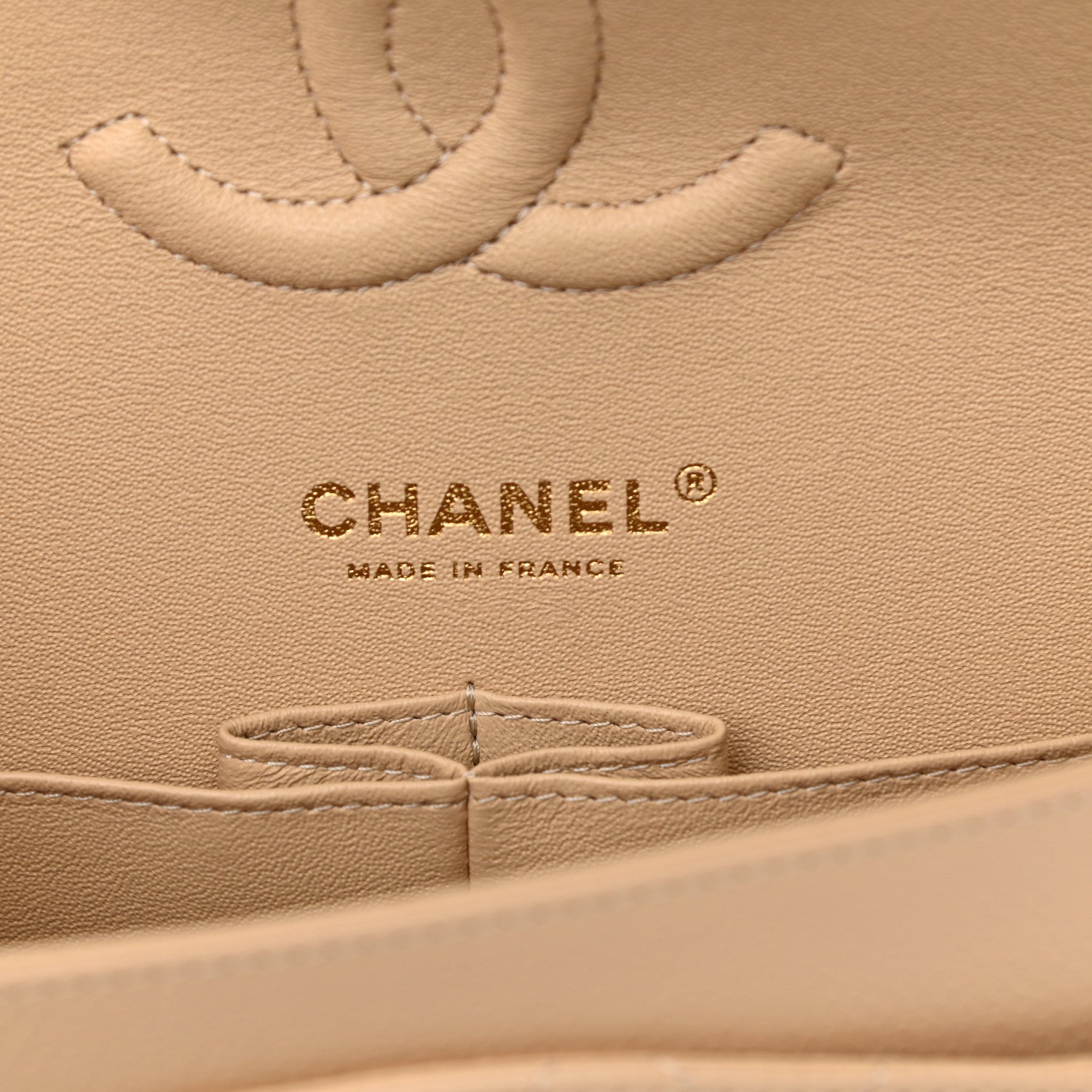 Chanel Caviar Quilted Medium Double Flap Beige 6 of 10