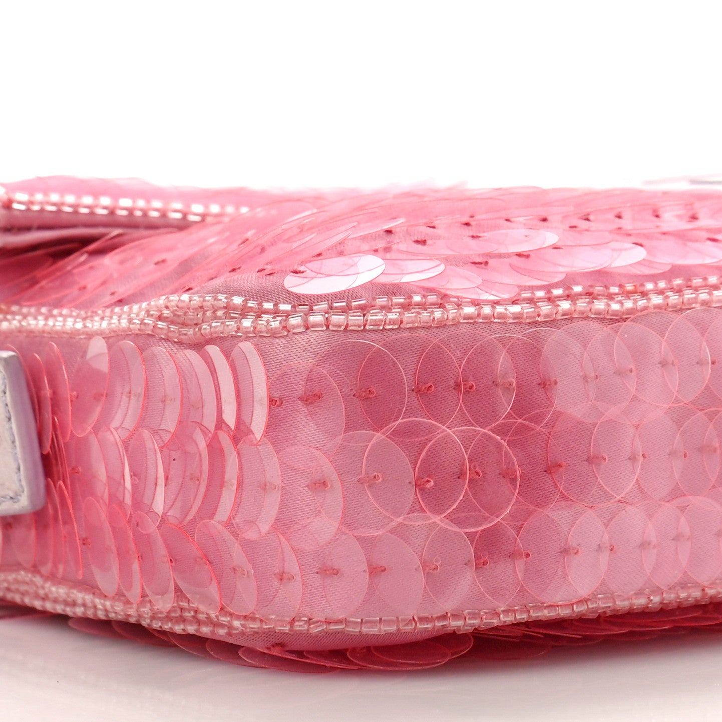 Fendi Satin Sequin Paillettes Bilics Lustre Snakeskin Medium Baguette 1997 Lavanda Glicine 8 of 10