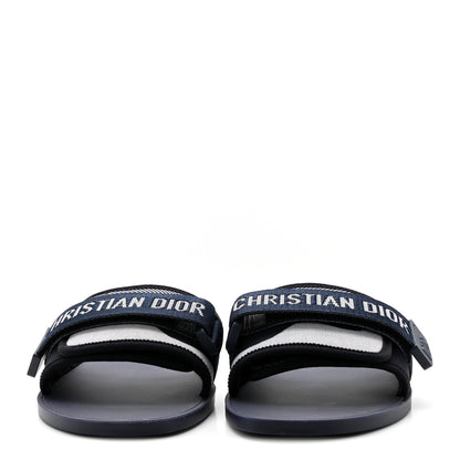 Christian Dior Technical Stretch Fabric Camouflage Dio(r)evolution Slide Sandals 38 Deep Blue 3 of 9