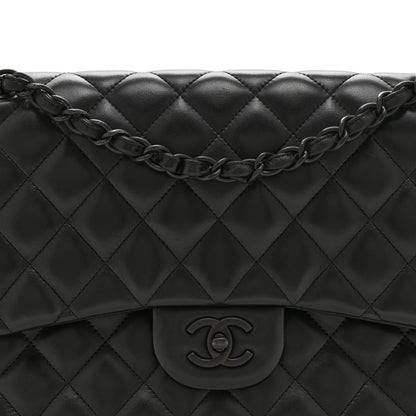 Chanel Lambskin Quilted Jumbo Double Flap So Black 8 of 10