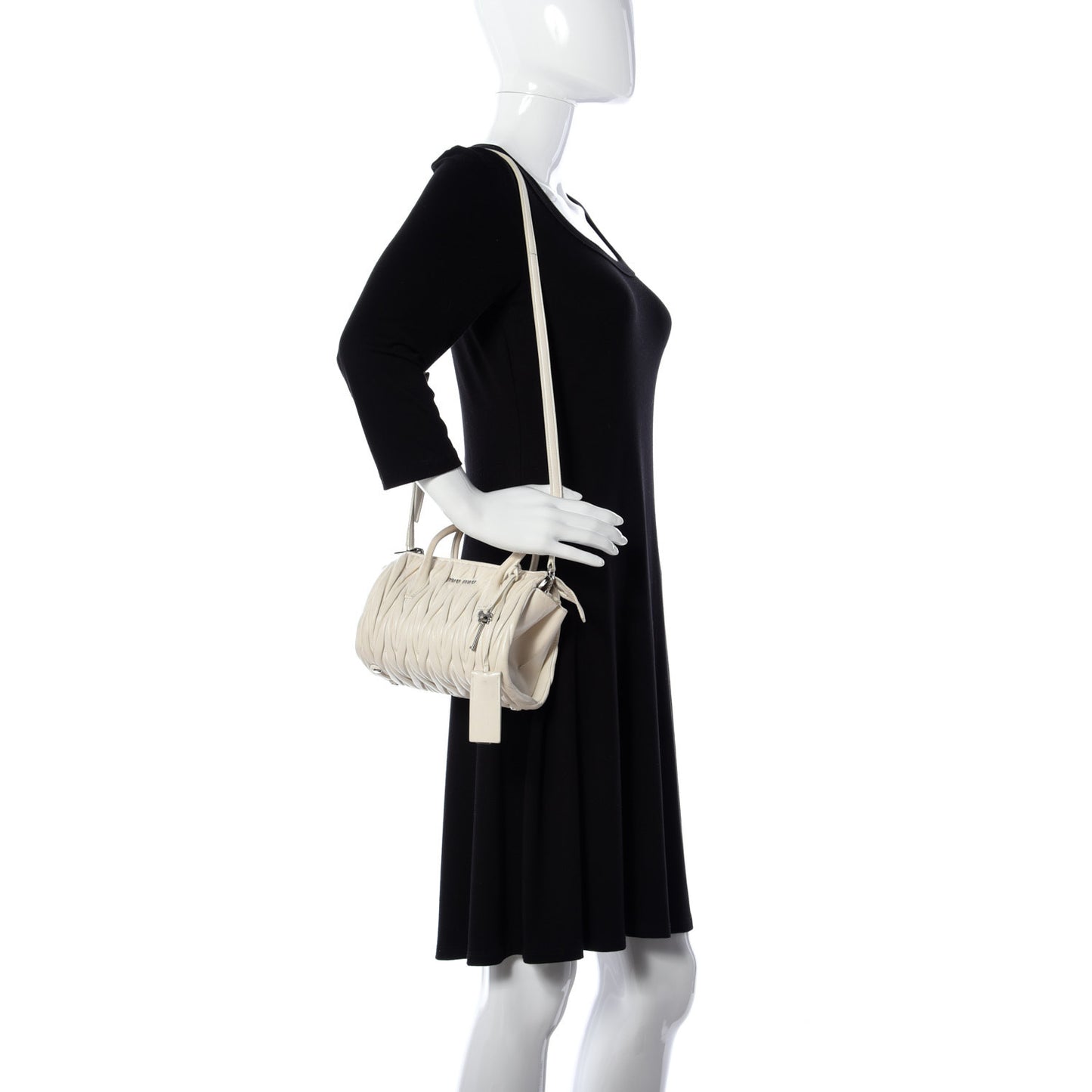 Nappa Matelasse Lux Mini Crossbody Tote Bianco