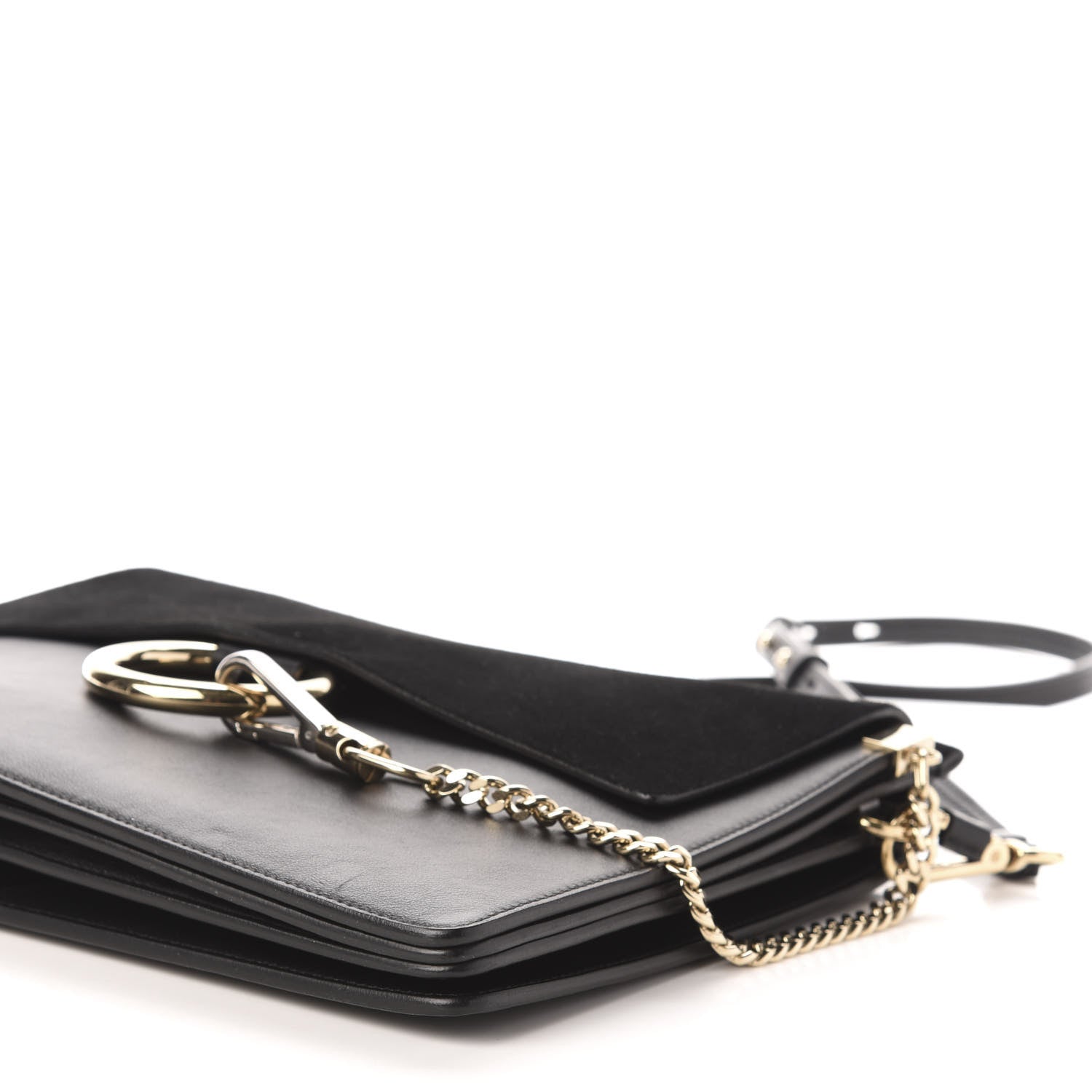 Chloe Suede Calfskin Medium Faye Shoulder Bag Black 10 of 11