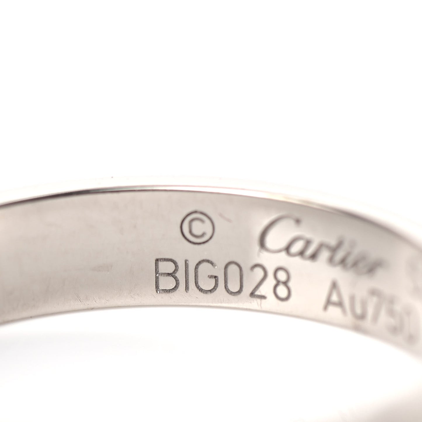 18K White Gold 3.5mm LOVE Wedding Band Ring 53 6.25