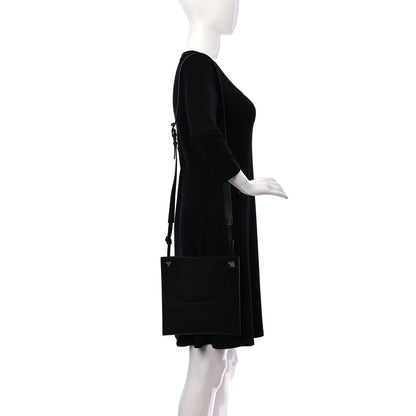 Valentino Garavani Pebbled Calfskin Roman Stud Logo Crossbody Pouch Black 2 of 9