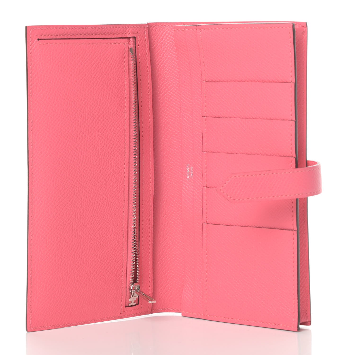 Hermes Epsom Bearn Gusset Wallet Rose Lipstick 5 of 8