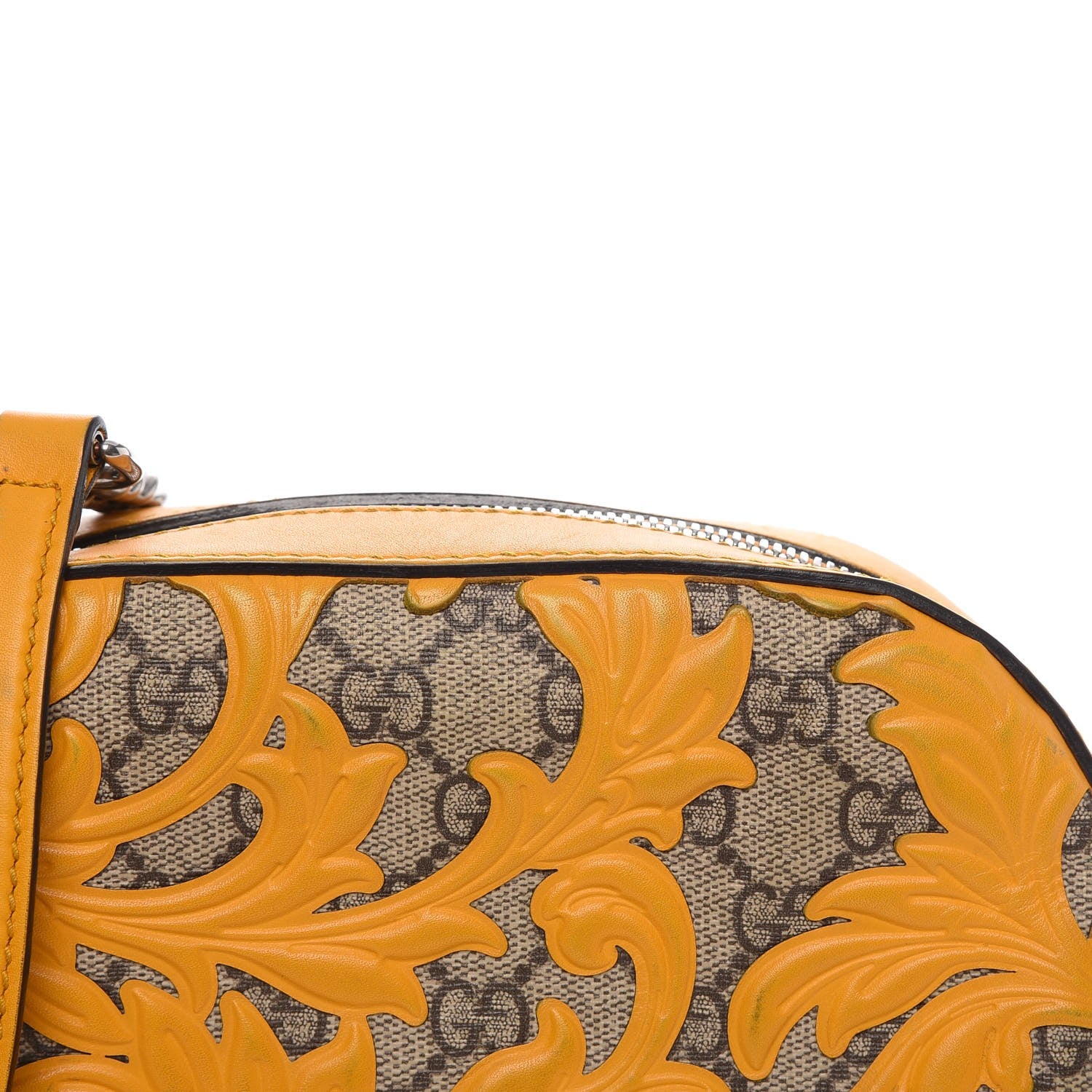 Gucci GG Supreme Monogram Arabesque Mini Chain Shoulder Bag Beige Yellow 10 of 21