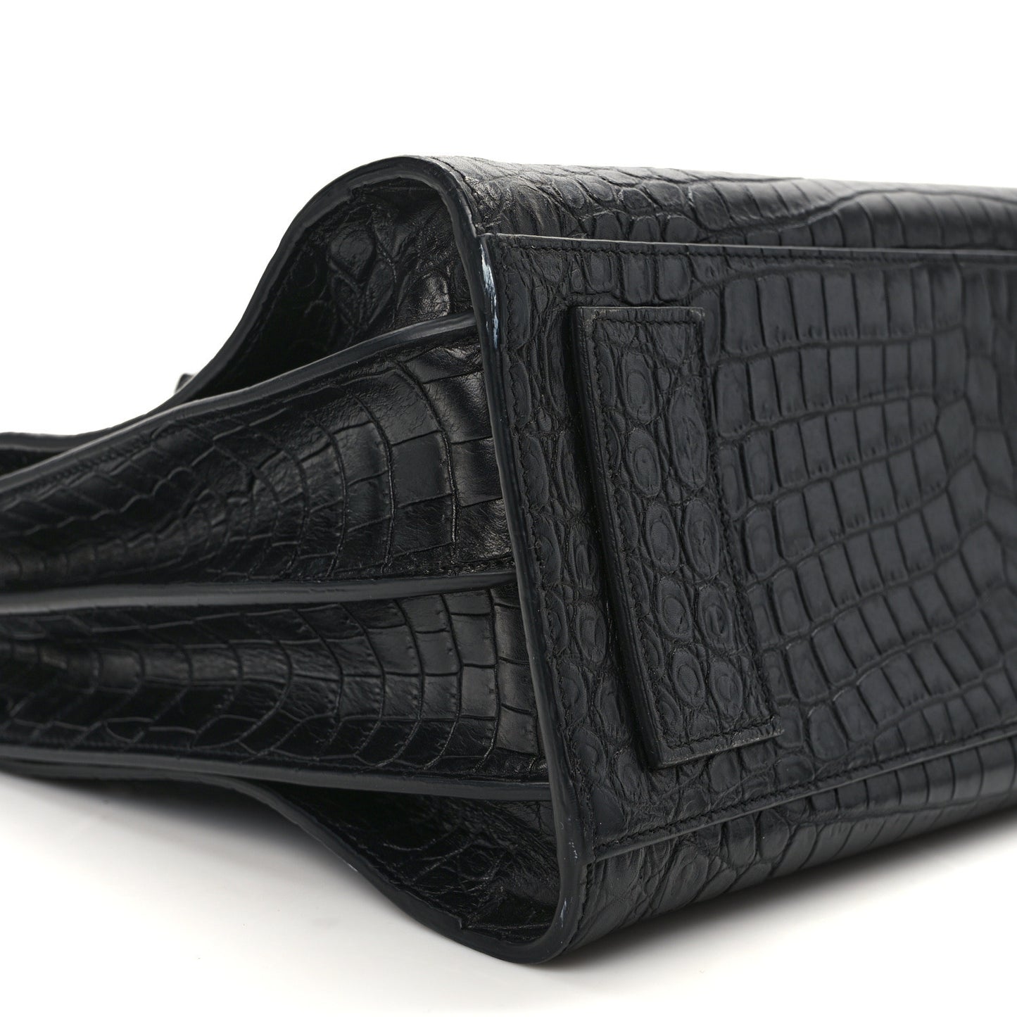 Calfskin Crocodile Embossed Small Supple Sac de Jour Black