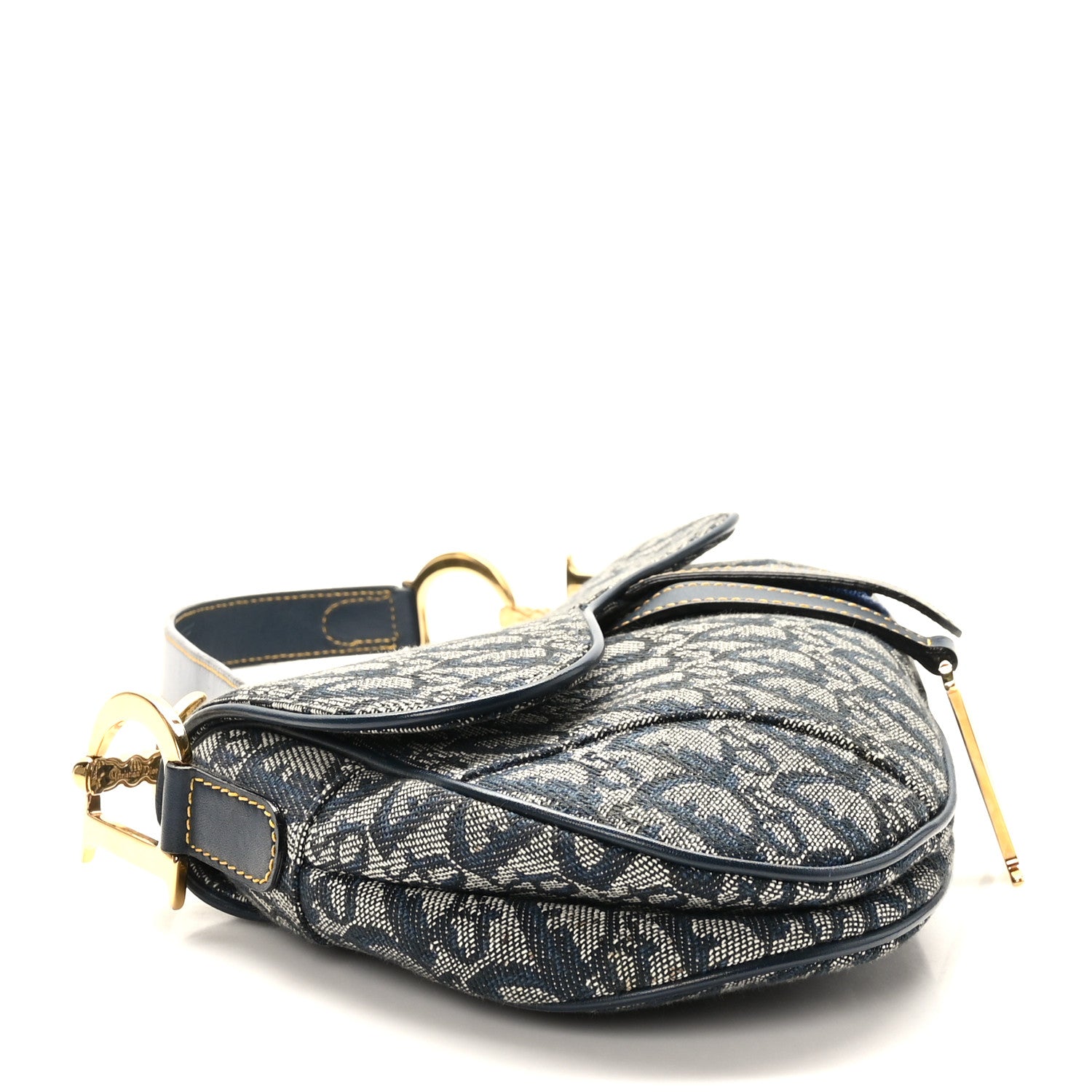 Christian Dior Monogram Saddle Bag Blue 4 of 9