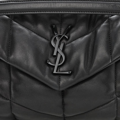 Saint Laurent Lambskin Quilted Monogram Monochrome Small Loulou Puffer Chain Satchel Black 8 of 10