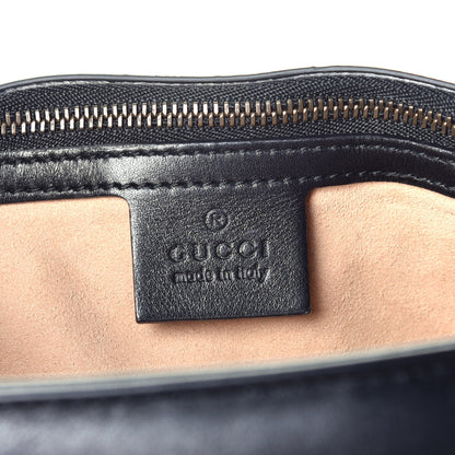 Gucci Calfskin Matelasse Medium GG Marmont Shoulder Bag Black 6 of 9