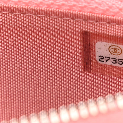 Chanel Caviar Quilted Medium Stripe Filigree Zip Around Wallet Pink White 8 of 15