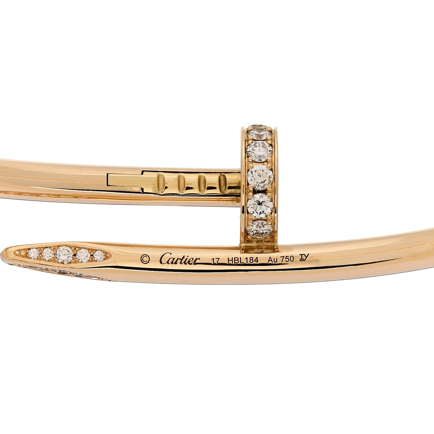 18K Yellow Gold Diamond Juste Un Clou Bracelet 17
