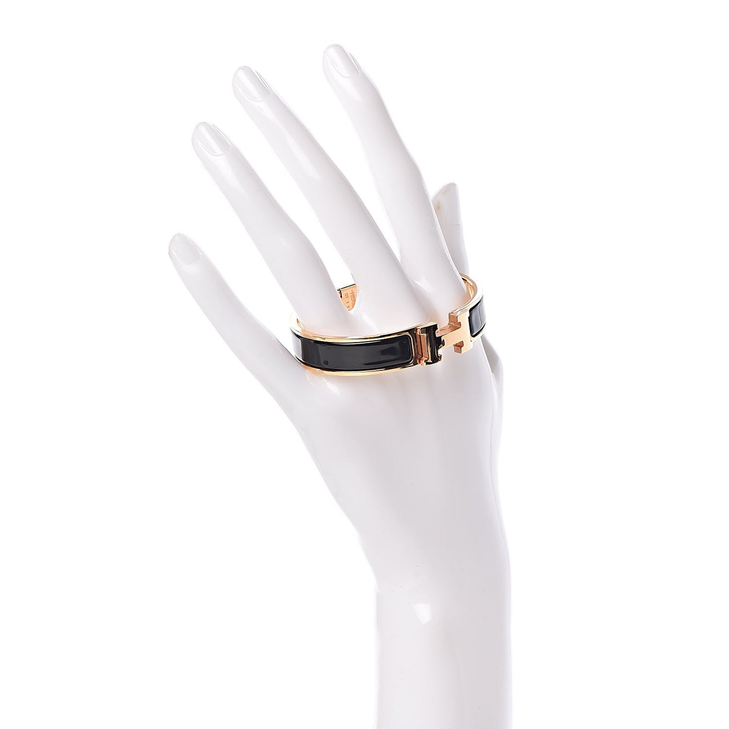 Enamel Narrow Clic Clac H Bracelet PM Black