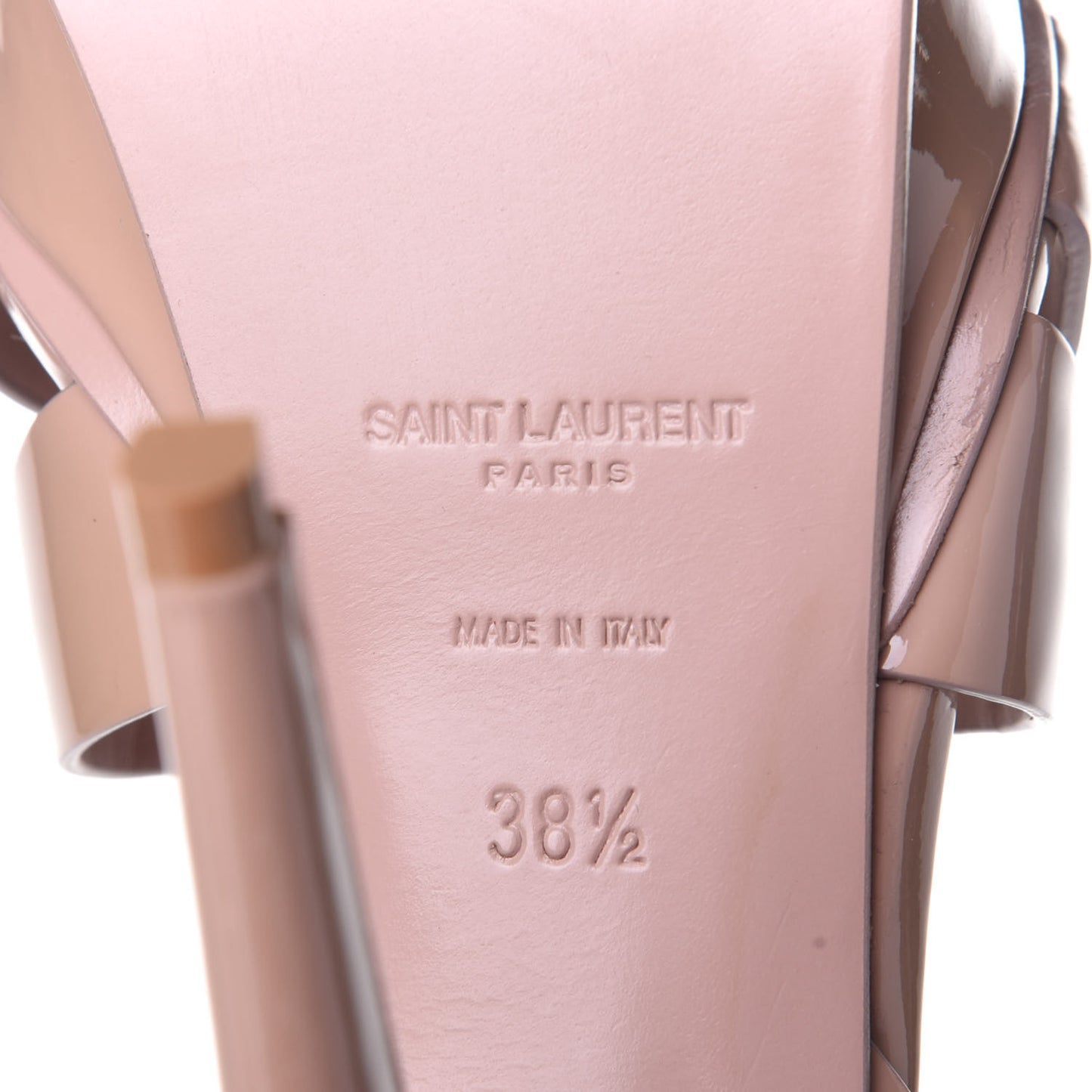 Patent Tribute 105 Platform Sandals 38.5 Nude Powder