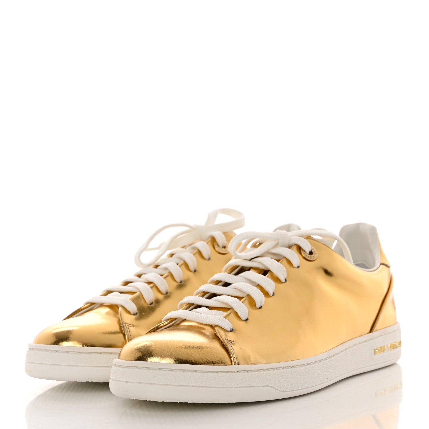 Louis Vuitton Metallic Calfskin Frontrow Sneakers 38 Gold 3 of 10