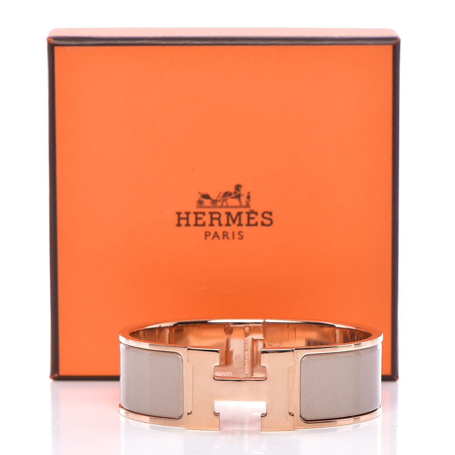 Hermes Enamel Wide Clic Clac H Bracelet GM Marron Glace 5 of 5
