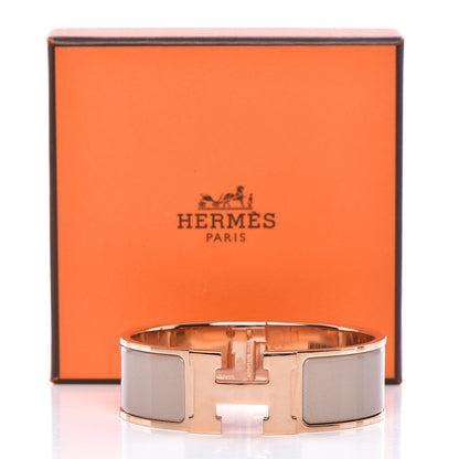 Hermes Enamel Wide Clic Clac H Bracelet GM Marron Glace 5 of 5