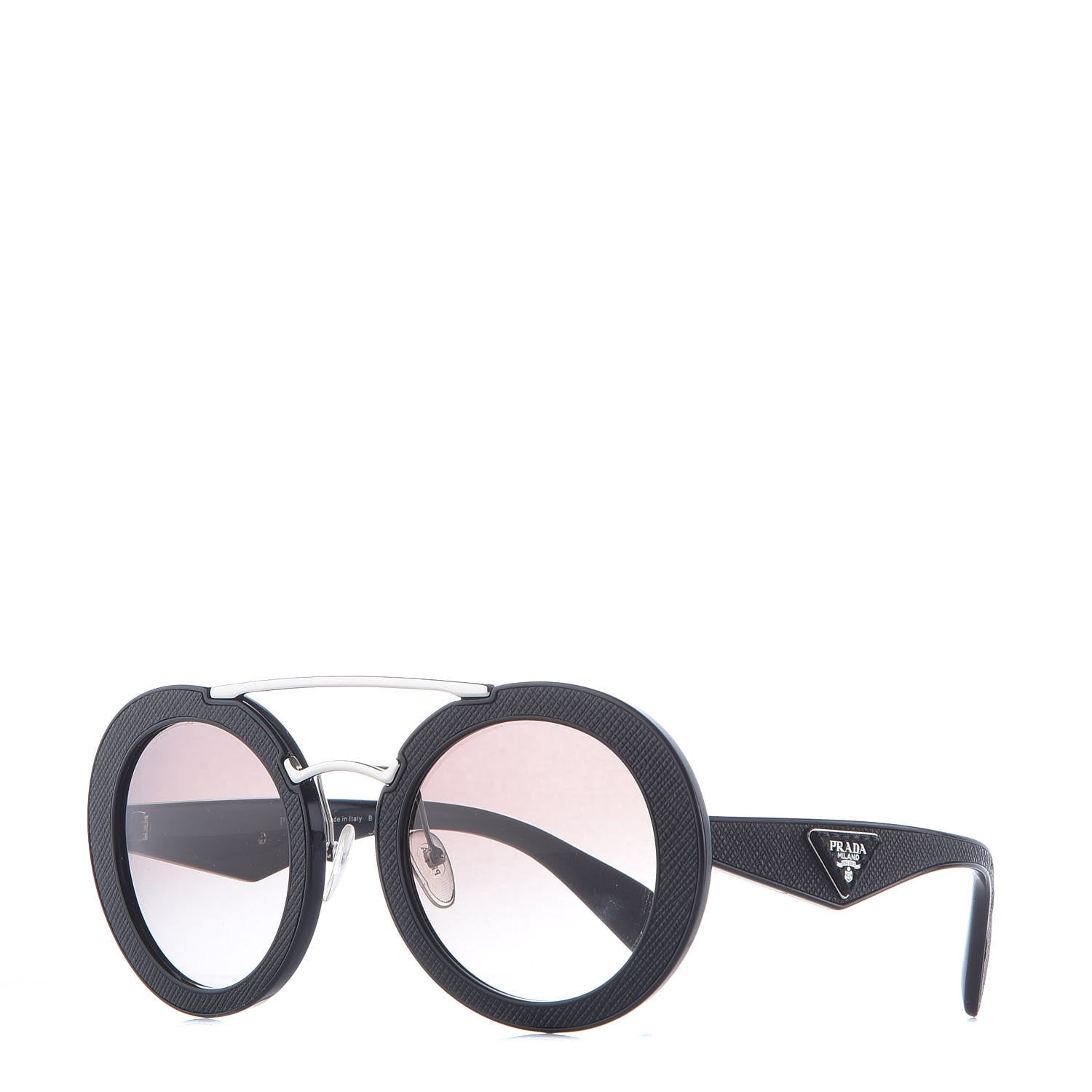 Prada Round Sunglasses SPR 15S Black 1 of 8