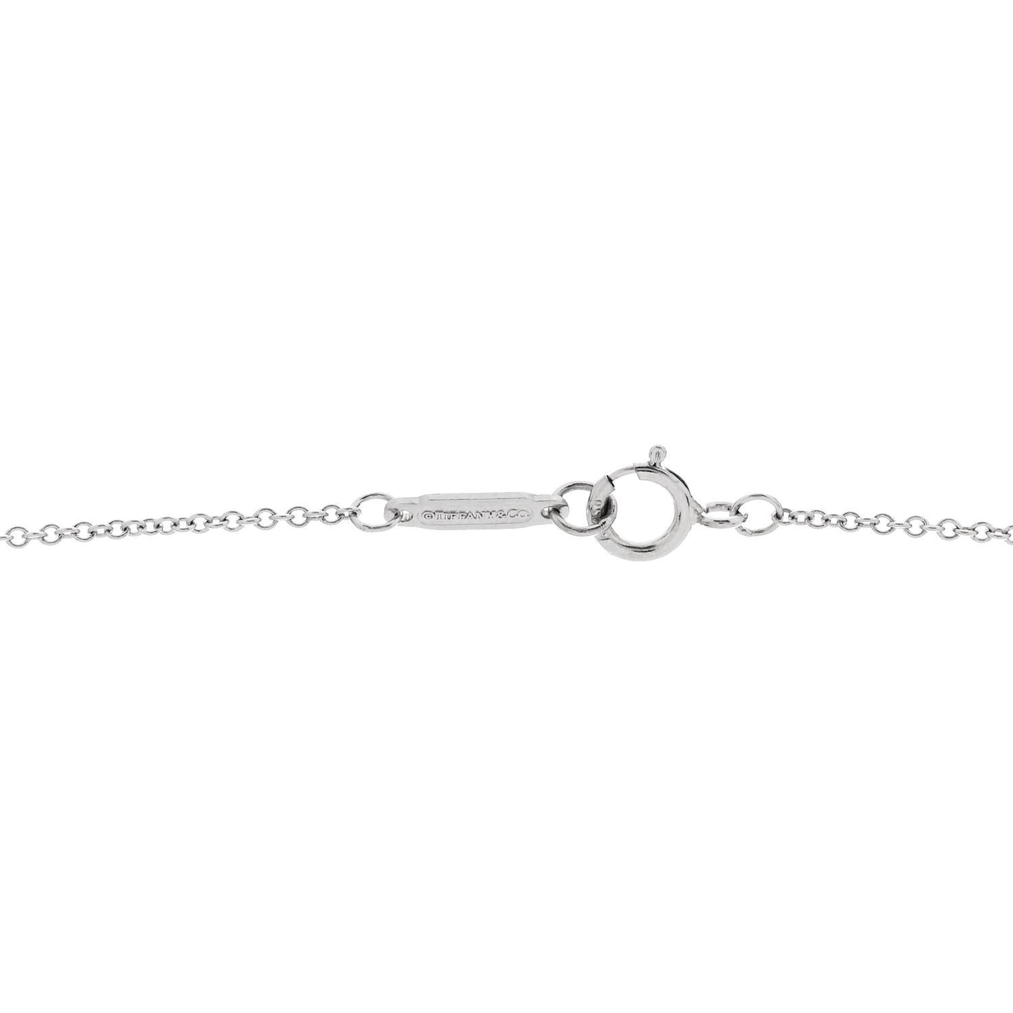 18K White Gold Diamond Medium Heart Key Pendant Necklace