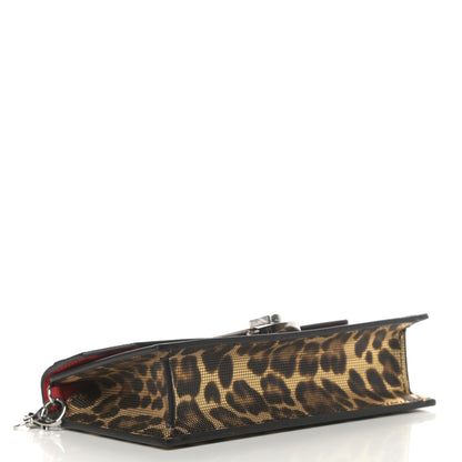 Christian Louboutin Metallic Calfskin Coins Leopard Print Small Elisa Baguette Gold Silver 3 of 7