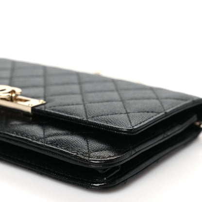 Chanel Caviar Quilted Golden Class Wallet On Chain WOC Black 11 of 12