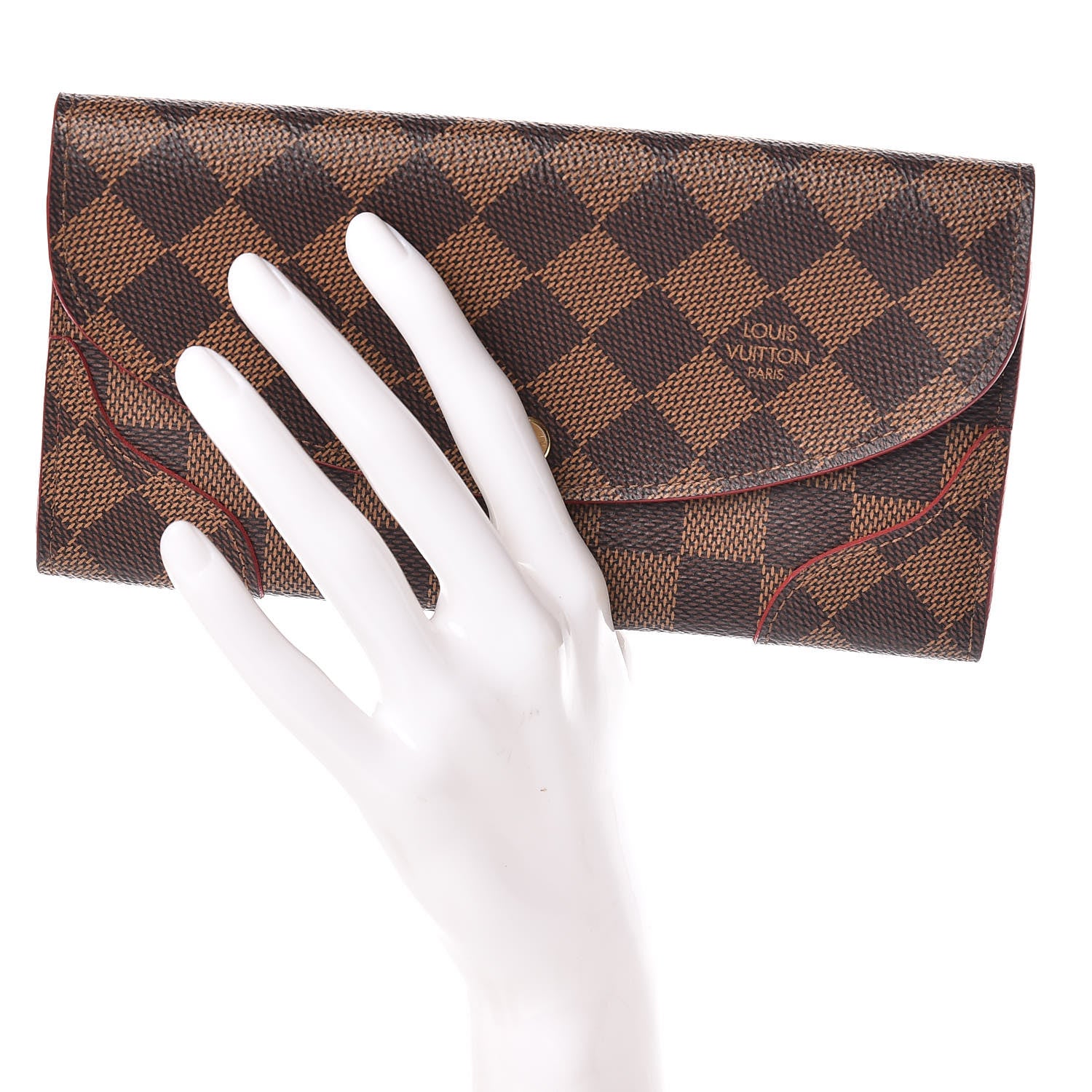 Louis Vuitton Damier Ebene Caissa Wallet Cherry 2 of 6