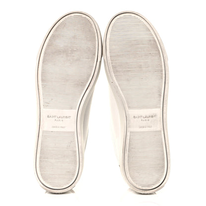 Saint Laurent Calfskin Pony Hair Leopard Print Andy Low Top Sneakers 38 Optic White 5 of 9