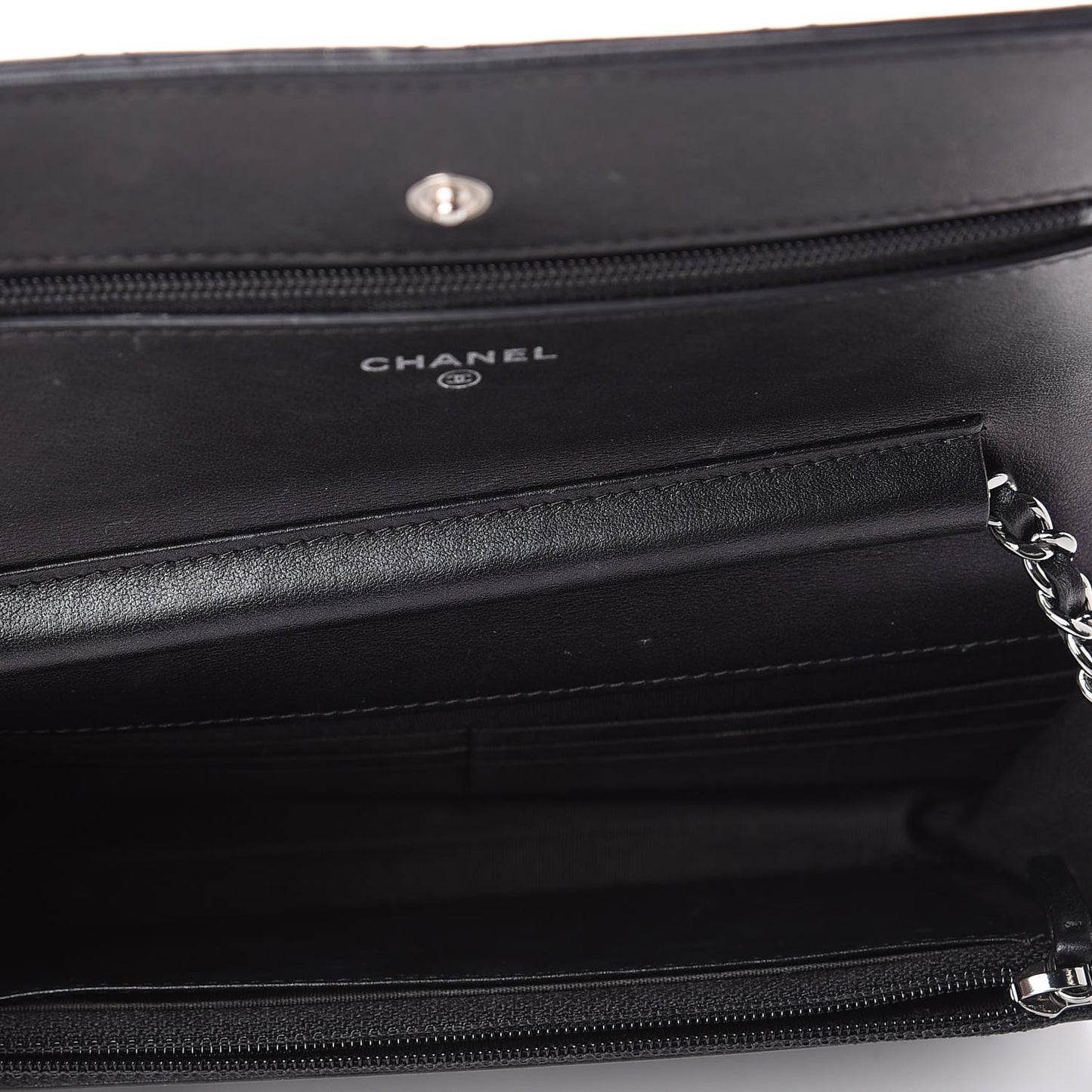 Aged Calfskin Quilted Tassel Wallet On Chain WOC Black