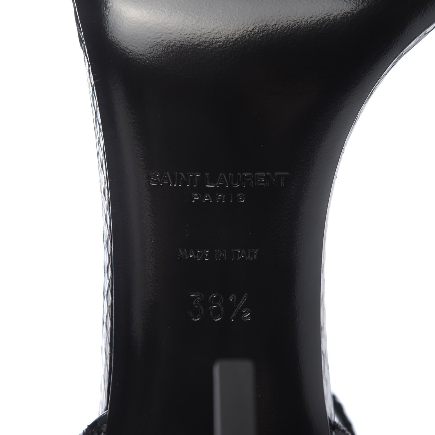 Saint Laurent Glitter Opyum Sandals 38.5 Black 7 of 8