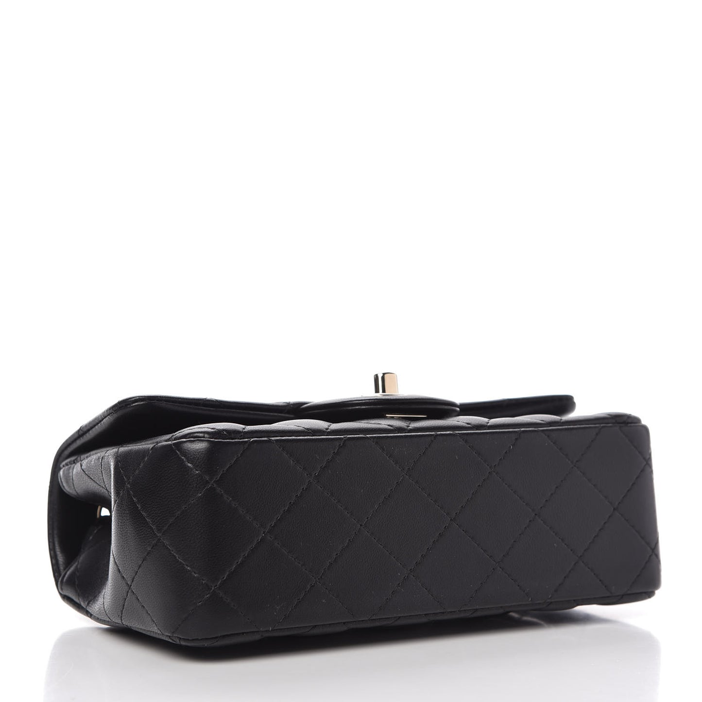 Lambskin Quilted Mini Rectangular Flap Black
