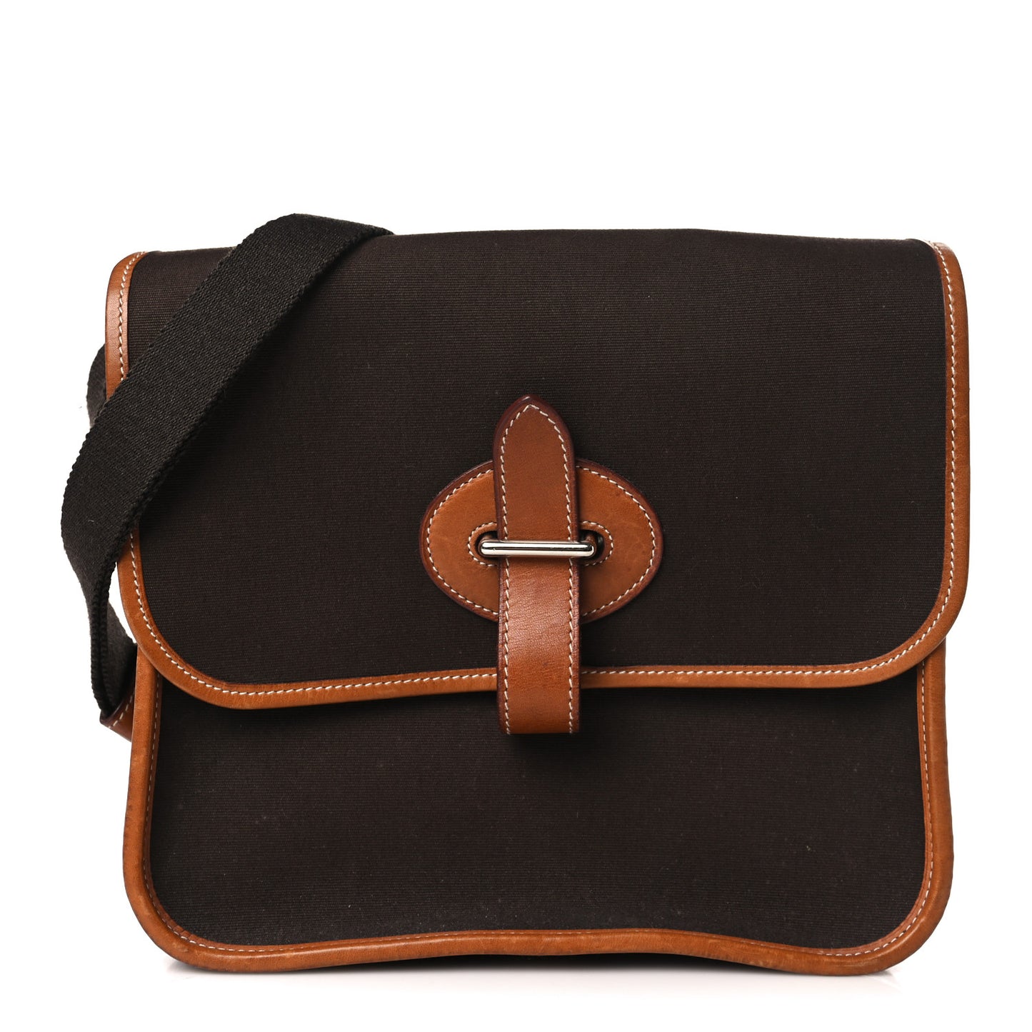 Toile Officier Mini Buenaventura Messenger Ebene Fauve