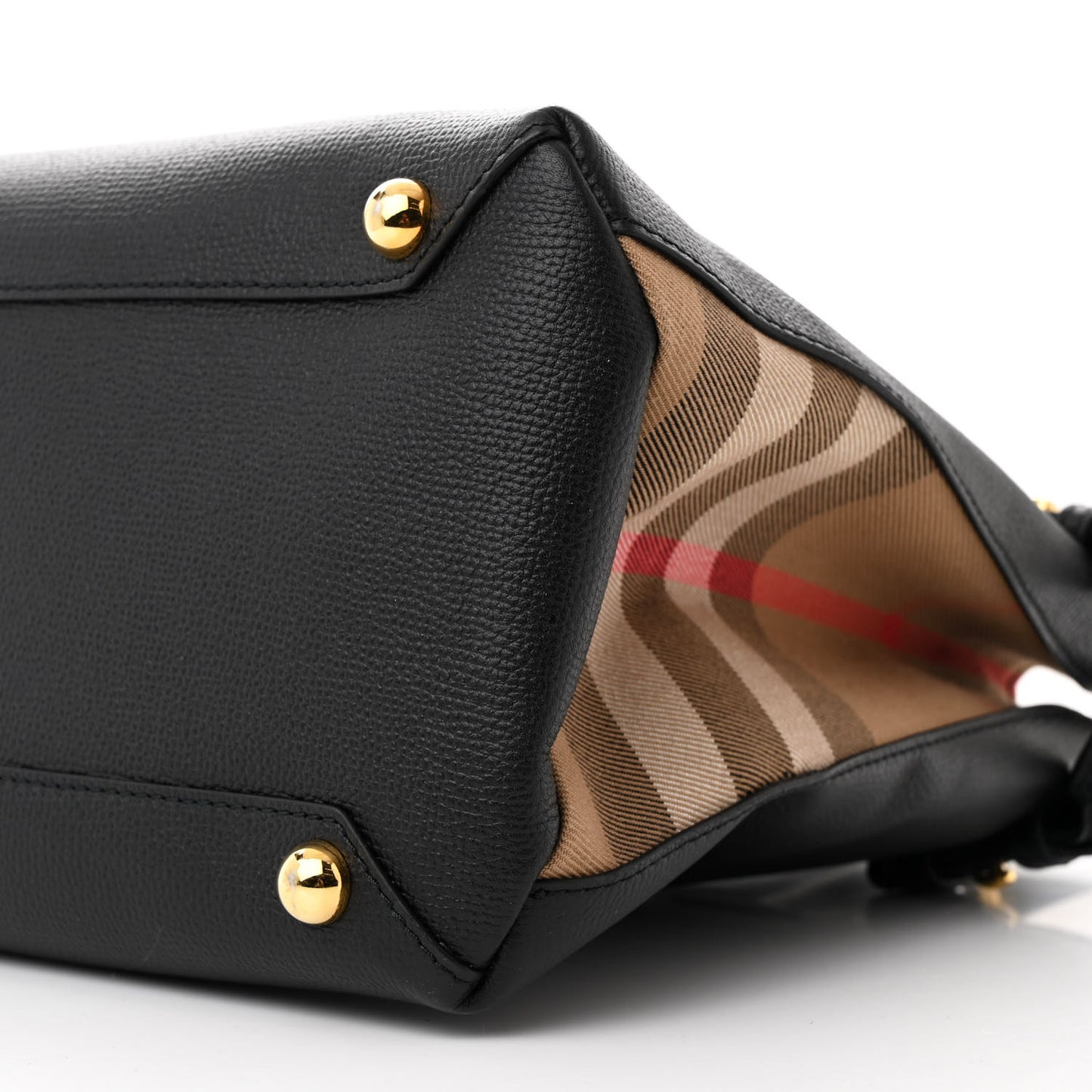 Derby Calfskin House Check Medium Banner Tote Black