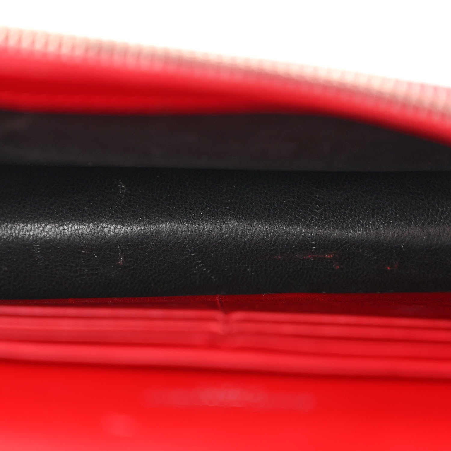Saint Laurent Calfskin Crocodile Embossed Kate Monogram Tassel Chain Wallet Red 5 of 16