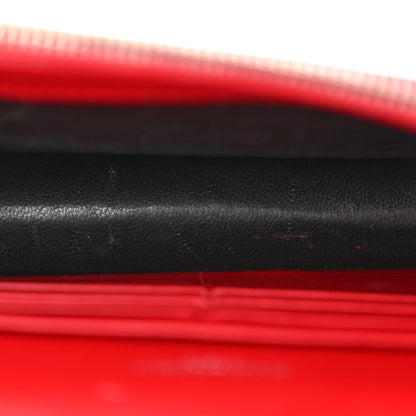 Saint Laurent Calfskin Crocodile Embossed Kate Monogram Tassel Chain Wallet Red 5 of 16