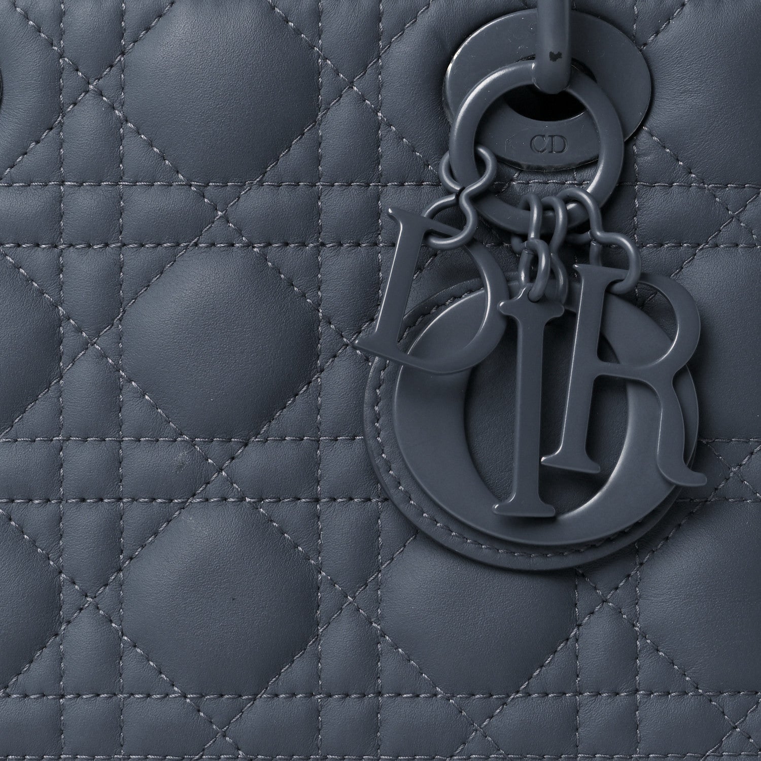 Christian Dior Ultra Matte Calfskin Cannage Small My ABCDior Lady Dior Grey Stone 7 of 11