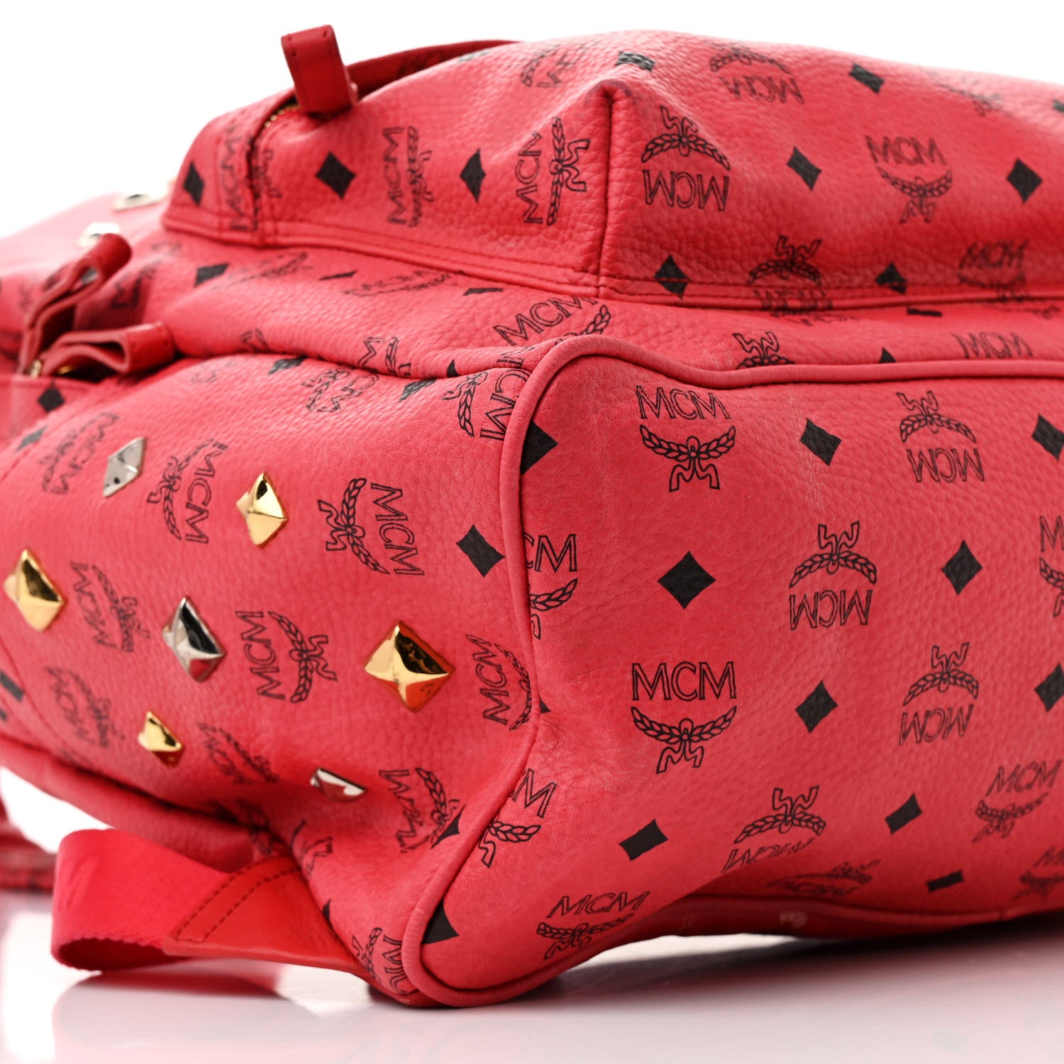 MCM Visetos Large Sprinkle Stud Stark Backpack Corail 8 of 10